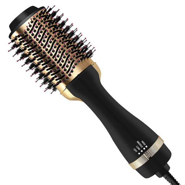 Hair straightener, curler, dryer, brush, negative iron therapy with 3D keratin protection (1)