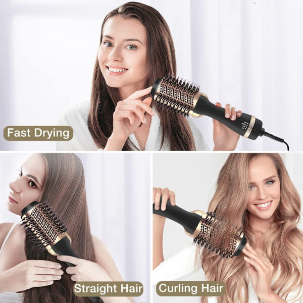 Hair straightener, curler, dryer, brush, negative iron therapy with 3D keratin protection