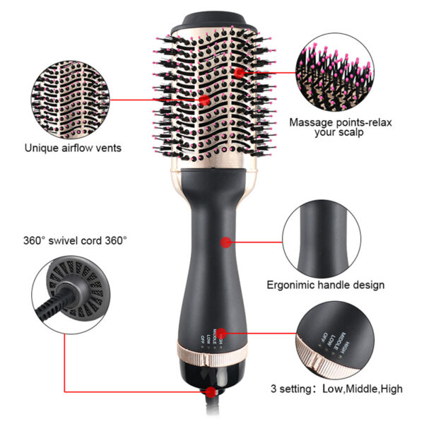 Hair straightener, curler, dryer, brush, negative iron therapy with 3D keratin protection